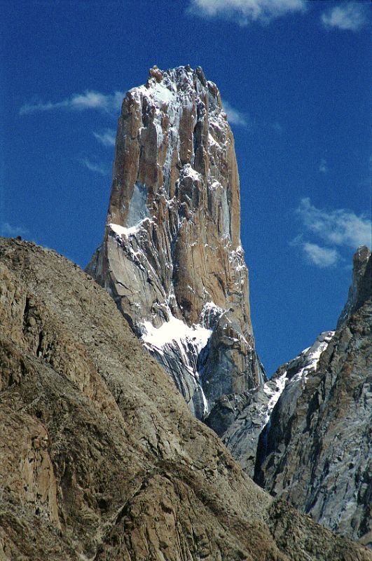 12 Trango Nameless Tower Close Up From Baltoro Glacier Between Paiju And Khoburtse